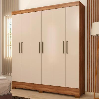 Guarda Roupa Casal 62320 6 Portas de Bater 2 Gavetas Amendola Off White