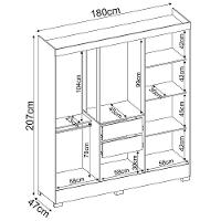 Guarda Roupa Casal 6 Portas 62320 Amendola Off White - 5