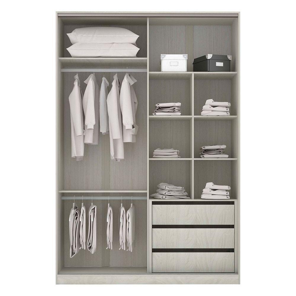 Guarda-roupa 4 Portas 160Cm Crema Com Nogueira Dourado - 3