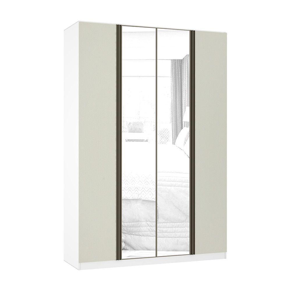 Guarda Roupa 4 Portas 159,2 Cm Branco Com Kashmir - 1