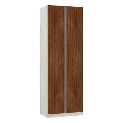 Guarda Roupa Solteiro Prime Plus 2 Portas de Bater 3 Gavetas Legno Crema com Nogueira