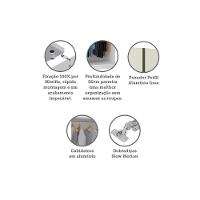 Guarda Roupa 2 Portas 2 Cabideiros 80cm Branco Com Kashmir - 3