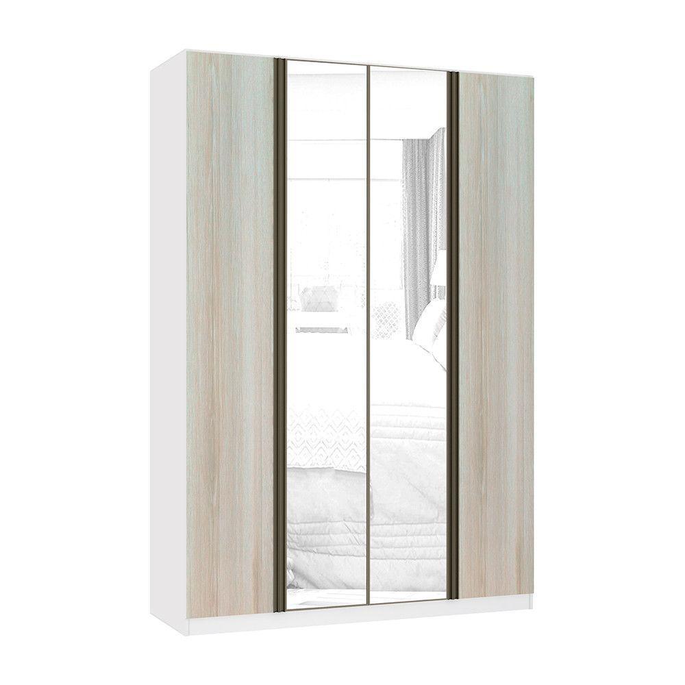 Guarda Roupa 4 Portas 159,2 Cm Branco Com Legno Crema - 1
