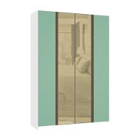 Guarda Roupa 4 Portas 159,2 Cm Bronze Branco Com Verde Jade - 1