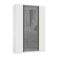 Guarda Roupa 4 Portas 159,2 Cm Prata Branco Com Branco Mat - 1