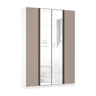 Guarda Roupa Modulado Prime Luciane 4 Portas 3 Gavetas Branco MDP com Espelho