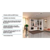 Guarda Roupa Canto 3 Gavetas, 5 Cabideiros Branco Branco - 5