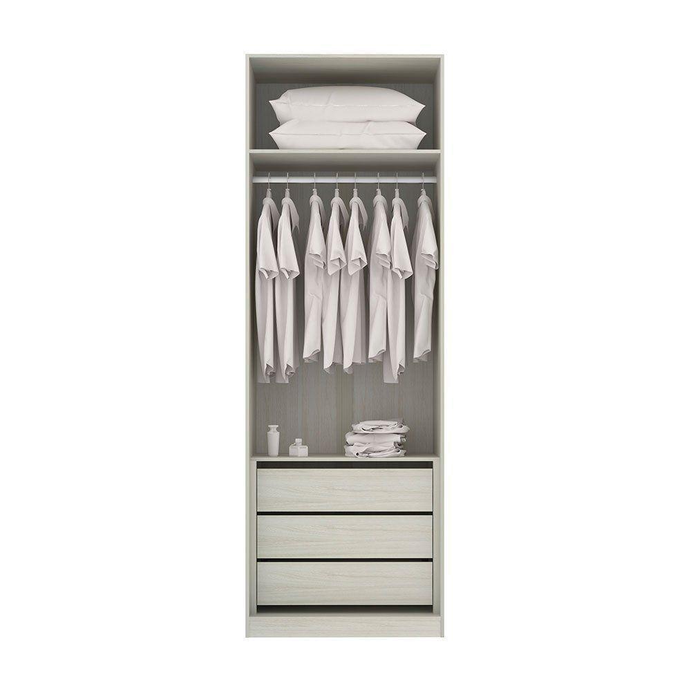 Guarda Roupa 2 Portas 80cm Legno Crema Com Kashmir - 3