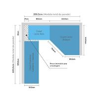 Guarda Roupa Canto 3 Gavetas, 5 Cabideiros Legno Crema - 5