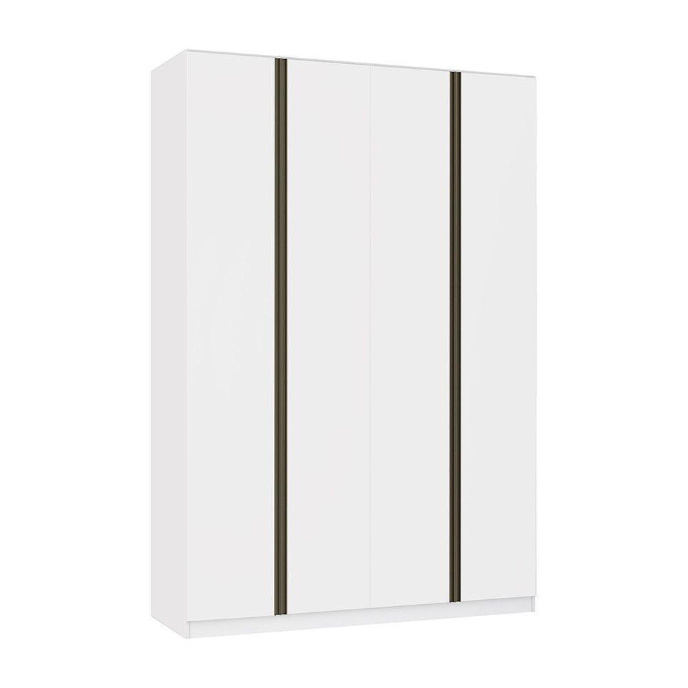 Guarda Roupa 4 Portas 159,2 Cm Branco Ff Com Branco Mat - 1