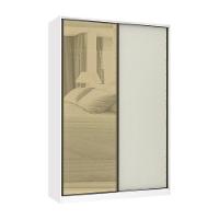 Guarda Roupa 2 Portas De Correr 159cm Branco Com Kashmir - 1