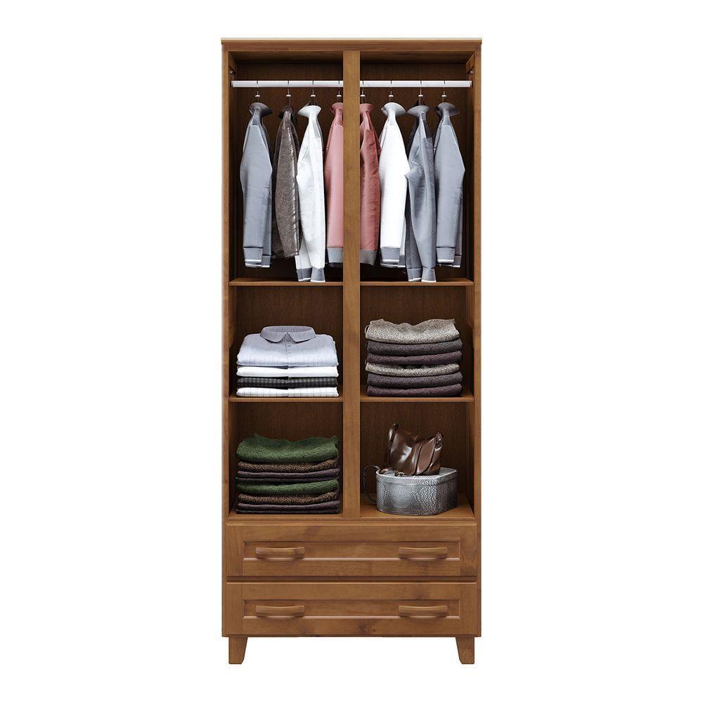 Conjunto Quarto Imbuia: Guarda-roupa Multiuso Flex 2 Portas 2 Gavetas, Cômoda 4 Gavetas Madeira - 3
