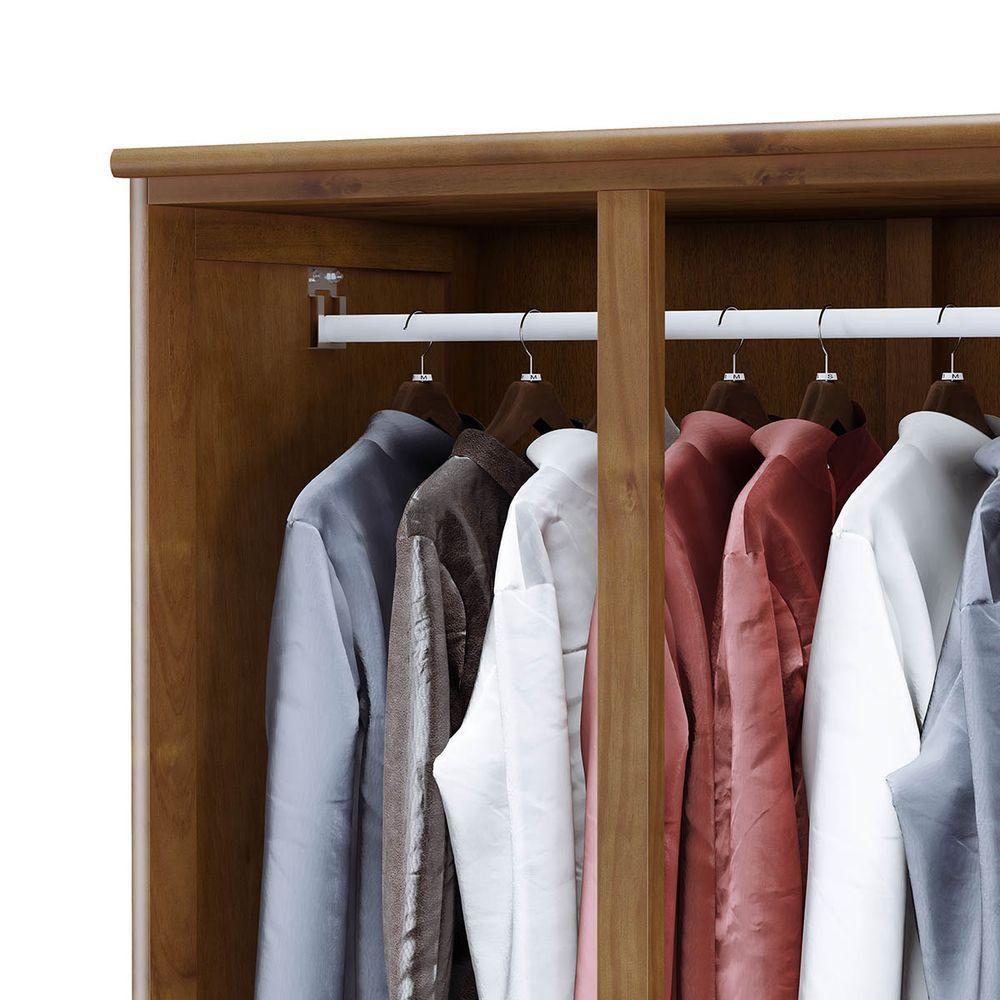 Conjunto Quarto Imbuia: Guarda-roupa Multiuso Flex 2 Portas 2 Gavetas, Cômoda 4 Gavetas Madeira - 5