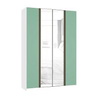 Guarda Roupa 4 Portas 159,2 Cm Branco Com Verde Jade - 1