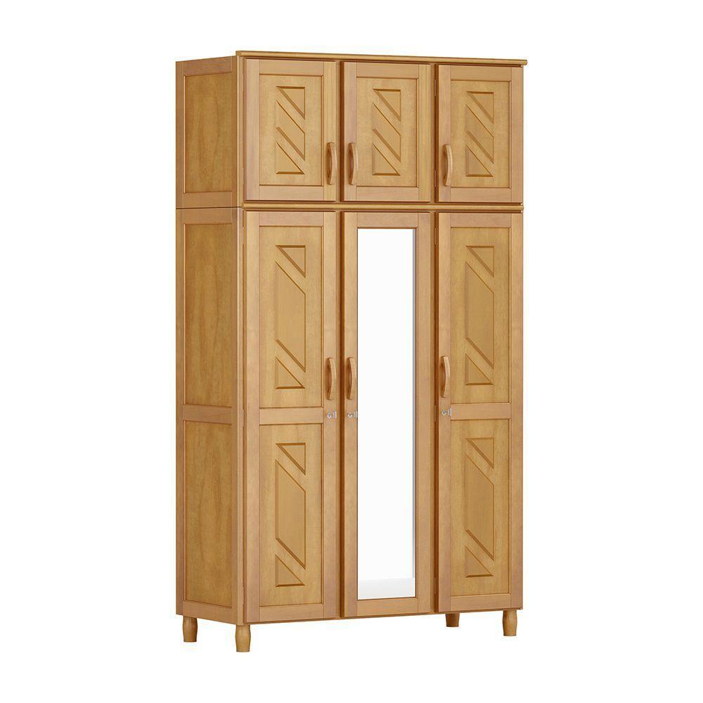 Guarda-roupa Solteiro Mel 6 Portas Espelho 3 Gavetas - 1