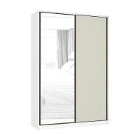 Guarda Roupa 2 Portas De Correr 159cm Branco Com Kashmir - 1