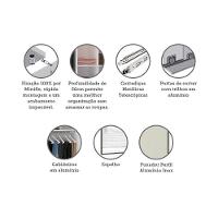 Guarda Roupa 2 Portas De Correr 159cm Branco Com Kashmir - 3