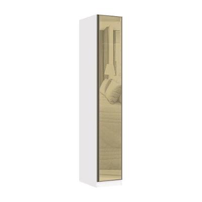 Guarda Roupa Modulado Prime 1 Porta Bater Branco F.F. Vidro Reflecta Bronze MDP
