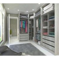 Guarda Roupa Canto 6 Gavetas, 4 Cabideiros Legno Crema - 1