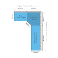 Guarda Roupa Canto 6 Gavetas, 4 Cabideiros Legno Crema - 5