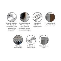 Guarda Roupa 4 Portas 1592 Cm Prata Branco Com Nogueira Dourado - 3