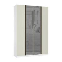 Guarda Roupa 4 Portas 159,2 Cm Prata Branco Ff Com Kashmir - 1
