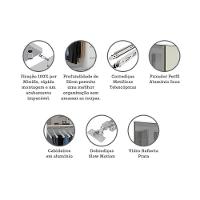 Guarda Roupa 4 Portas 159,2 Cm Prata Branco Ff Com Kashmir - 5