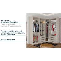Guarda Roupa Canto 6 Gavetas, 4 Cabideiros Legno Crema - 2