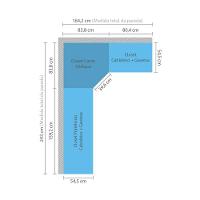 Guarda Roupa Canto 6 Gavetas, 4 Cabideiros Legno Crema - 5