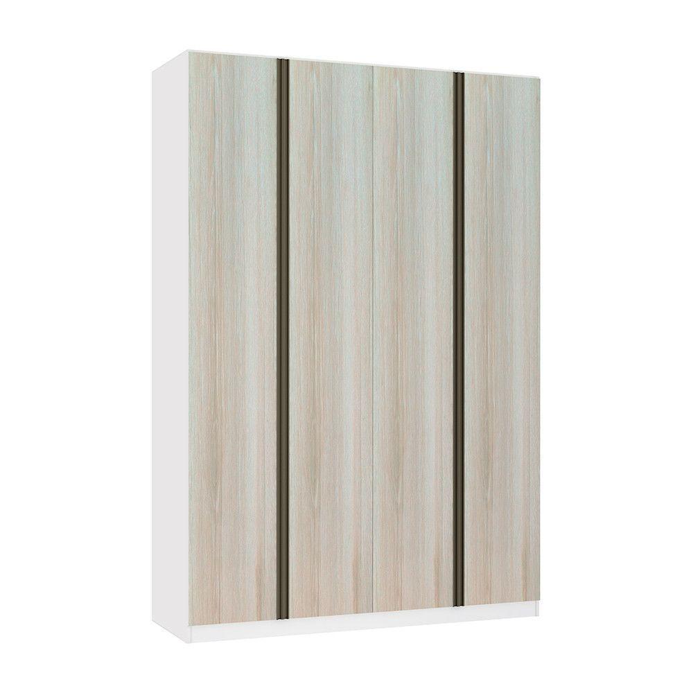 Guarda Roupa 4 Portas 159,2 Cm Branco Ff Com Legno Crema - 1