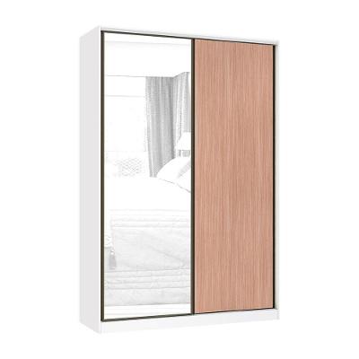 Guarda Roupa Casal Prime 2 Portas de Correr 3 Gavetas Branco F.F. com Cumaru MDP