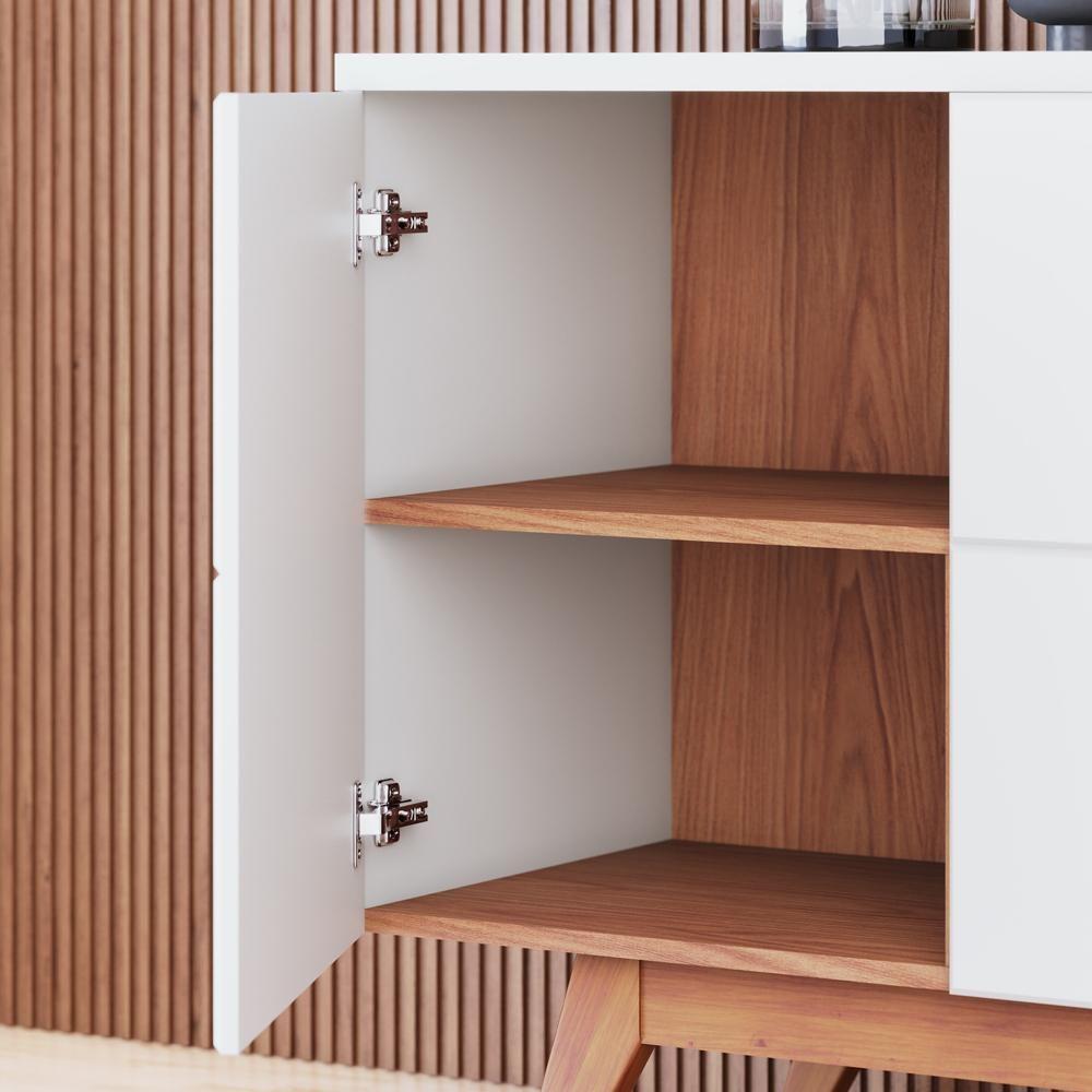 Aparador Buffet Para Sala De Jantar 03 Portas íris C04 Off Matte Freijó - Lyam - 4