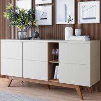 Aparador Buffet Para Sala De Jantar 03 Portas íris C04 Off Matte Freijó - Lyam - 2