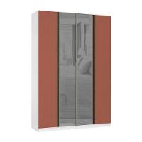 Guarda Roupa 4 Portas 159,2 Cm Prata Branco Ff Com Gaia - 1