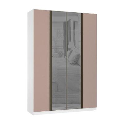 Guarda Roupa Casal Prime 4 Portas de Bater 3 Gavetas Branco F.F. MDP