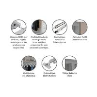 Guarda Roupa 4 Portas 159,2 Cm Prata Branco Ff Com Connect - 3