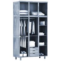 Guarda-roupa Solteiro 6 Portas Espelho 3 Gavetas - 2