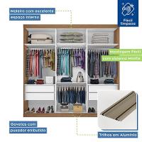 Guarda Roupa Casal 3 Portas De Correr E 3 Espelhos Evidence Minastex Freijó - 5