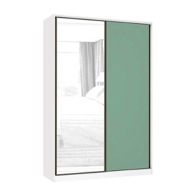 Guarda Roupa Modulado Prime Luciane 2 Portas de Correr 3 Gavetas Branco-Verde Jade