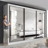 Guarda Roupa Casal Com 9 Espelhos 3 Portas Ravena Minastex Branco - 9