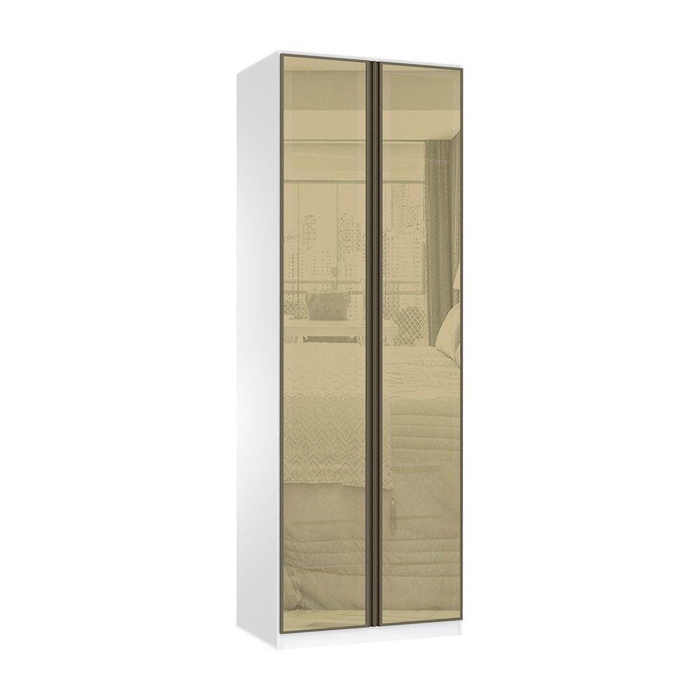 Guarda Roupa 2 Portas 80cm Branco Bronze - 1