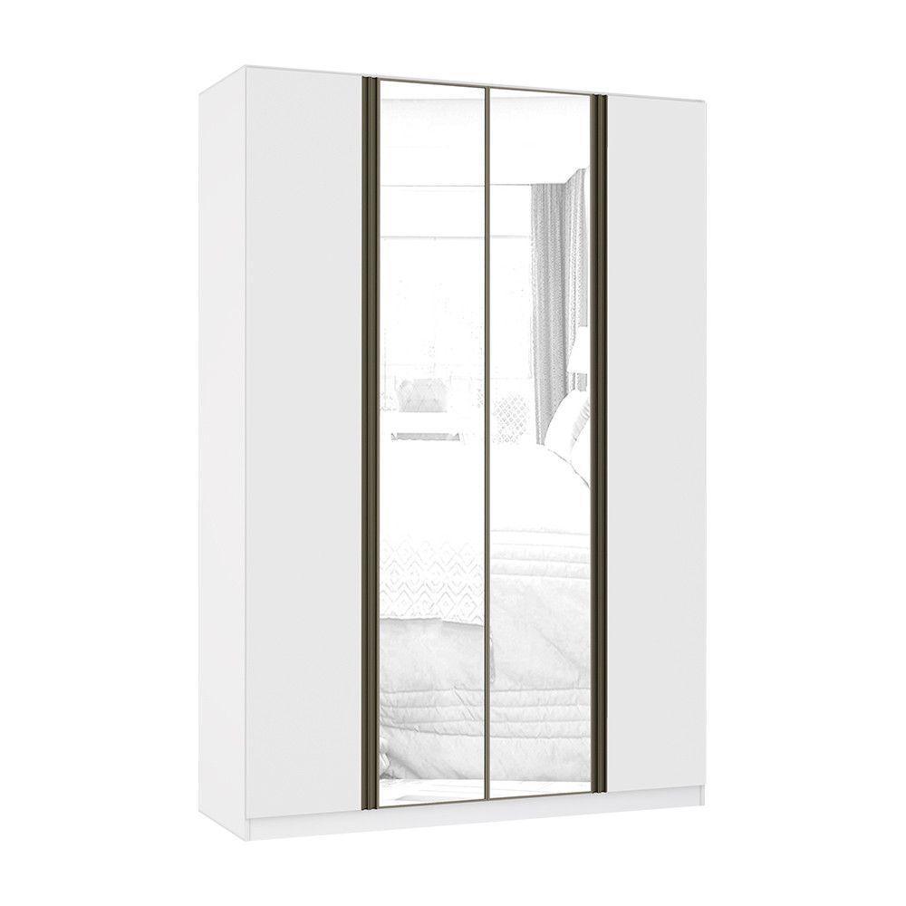 Guarda Roupa 4 Portas 159,2 Cm Branco Com Branco Mat - 1