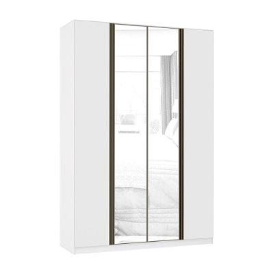 Guarda Roupa Modulado Prime Luciane 4 Portas 3 Gavetas Branco MDP com Espelho