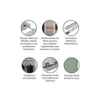 Guarda Roupa 2 Portas De Correr 159cm Branco Com Verde Jade - 3