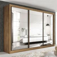 Guarda Roupa Casal Com 9 Espelhos 3 Portas Ravena Minastex Freijó - 1