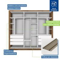 Guarda Roupa Casal Com 9 Espelhos 3 Portas Ravena Minastex Freijó - 6