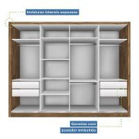 Guarda Roupa Casal Com 6 Espelhos 4 Portas Firenze Minastex Freijó - 8