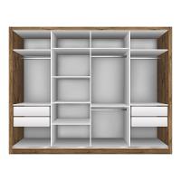 Guarda Roupa Casal Com 6 Espelhos 4 Portas Firenze Minastex Freijó - 9