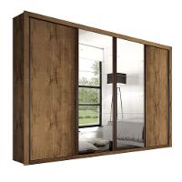 Guarda Roupa Casal Com 6 Espelhos 4 Portas Firenze Minastex Freijó - 10