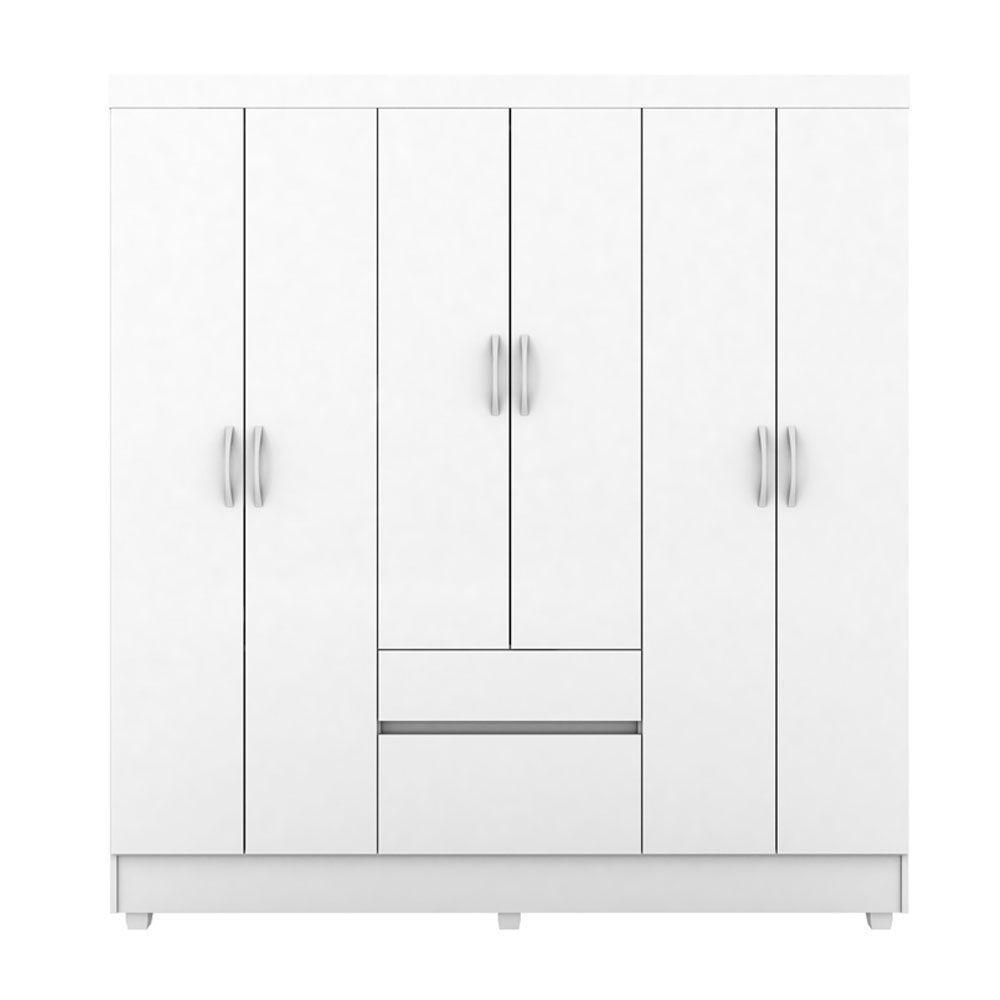 Guarda Roupa 6 Portas Com Pés Flash Ii Branco Rosa Flex - 5
